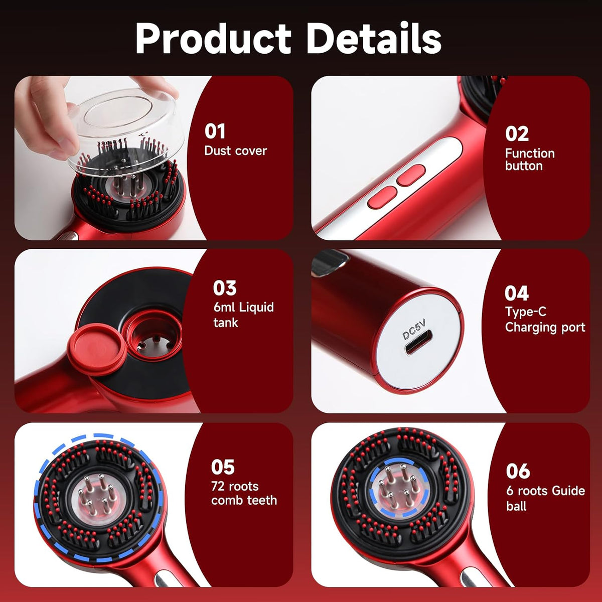 Scalp Massage Brush with Oil Applicator